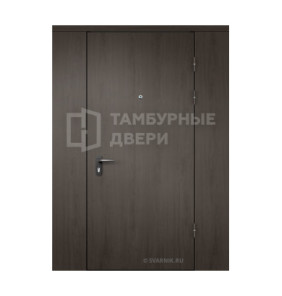 Дверь арочная тамбурная МДФ — порошок для загородного коттеджа с ручкой ТД-51